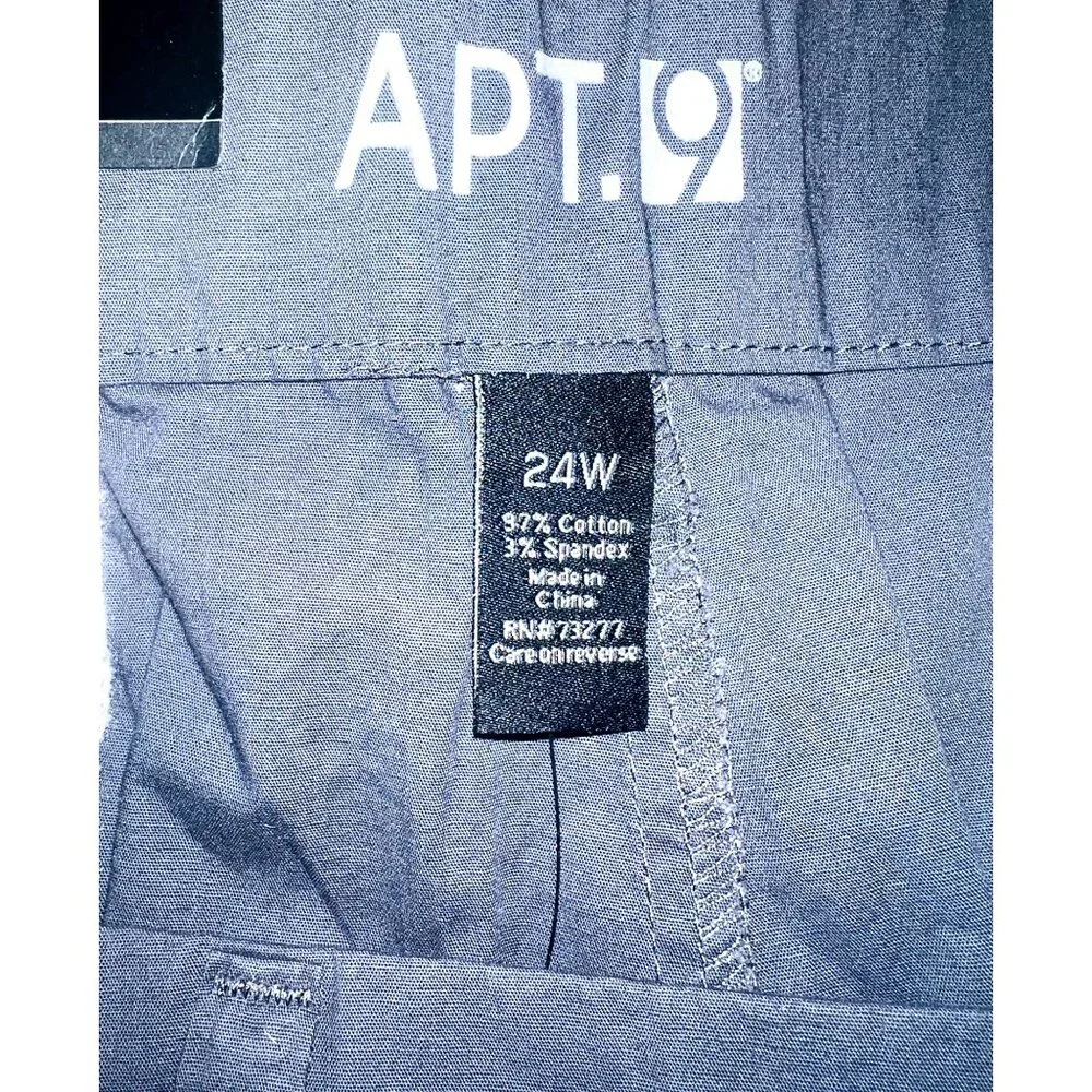 APT. 9 Womens 24W Charcoal Gray Shorts 97% Cotton & 3% Spandex - Picture 3 of 3